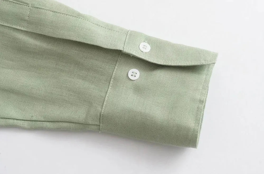 Women Fashion With Pocket Oversized Shirts Vintage Long Sleeve Button-up Female Blouses Blusas Chic Tops
