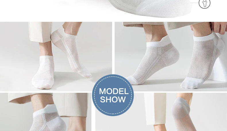 10/20 Pairs Men's Ankle Socks, Breathable Mesh Sports Socks, Casual Athletic Summer Thin Short Socks