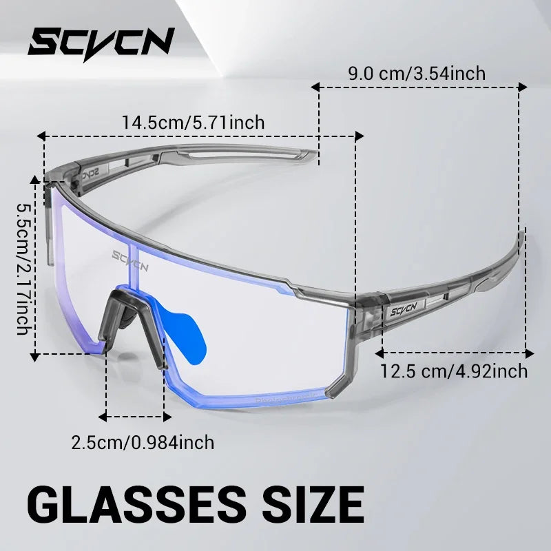 SCVCN Photochromic Hiking Eyewear Cycling Glasses Sports Sunglasses for Women Outdoor Road  MTB Bike Glasses UV400 Men Windproof