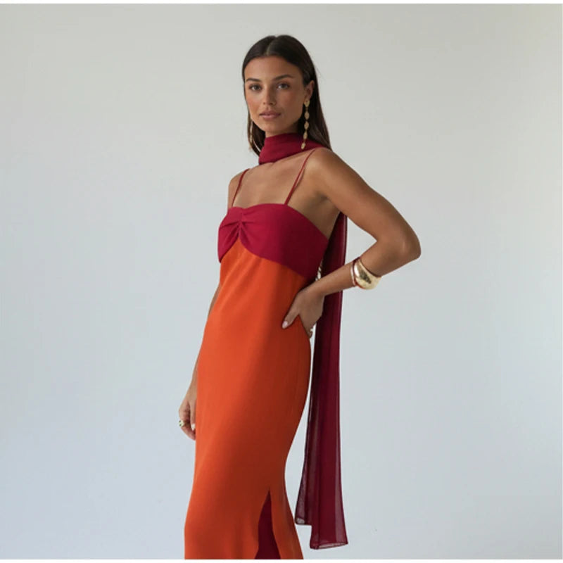 Solid Color Strapless Ribbon Women Summer Dress Sexy Sleeveless Backless High Waist Slim Maxi Vestidos 2026 Lady Vacation Outfit