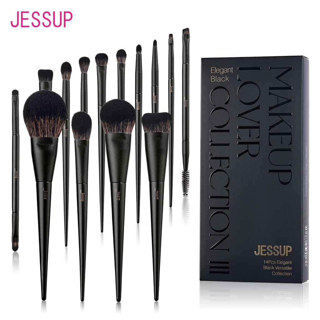 Jessup Makeup Brushes Set,10-14pcs Make Up Brush Contour Foundation Powder Eyeshadow Highlight Blending Concealer Liner T336