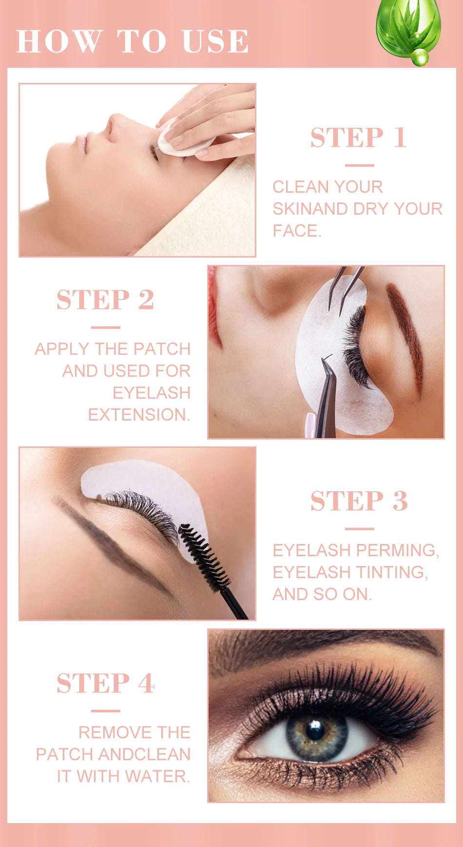 50Pairs/Lots Eyelash Extension Patch Under Eye Pads Hydrogel Patches For Extension Lint Free Stickers Eyelash patches Makeup