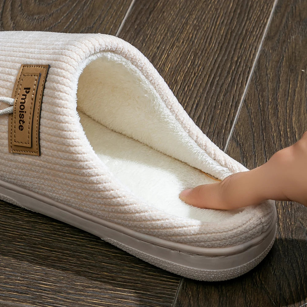 House Slippers for Men Warm Non Slip Indoor Knitted Memory Foam TPR Sole Cushion Home Shoes Winter Luxury Designer Comfort