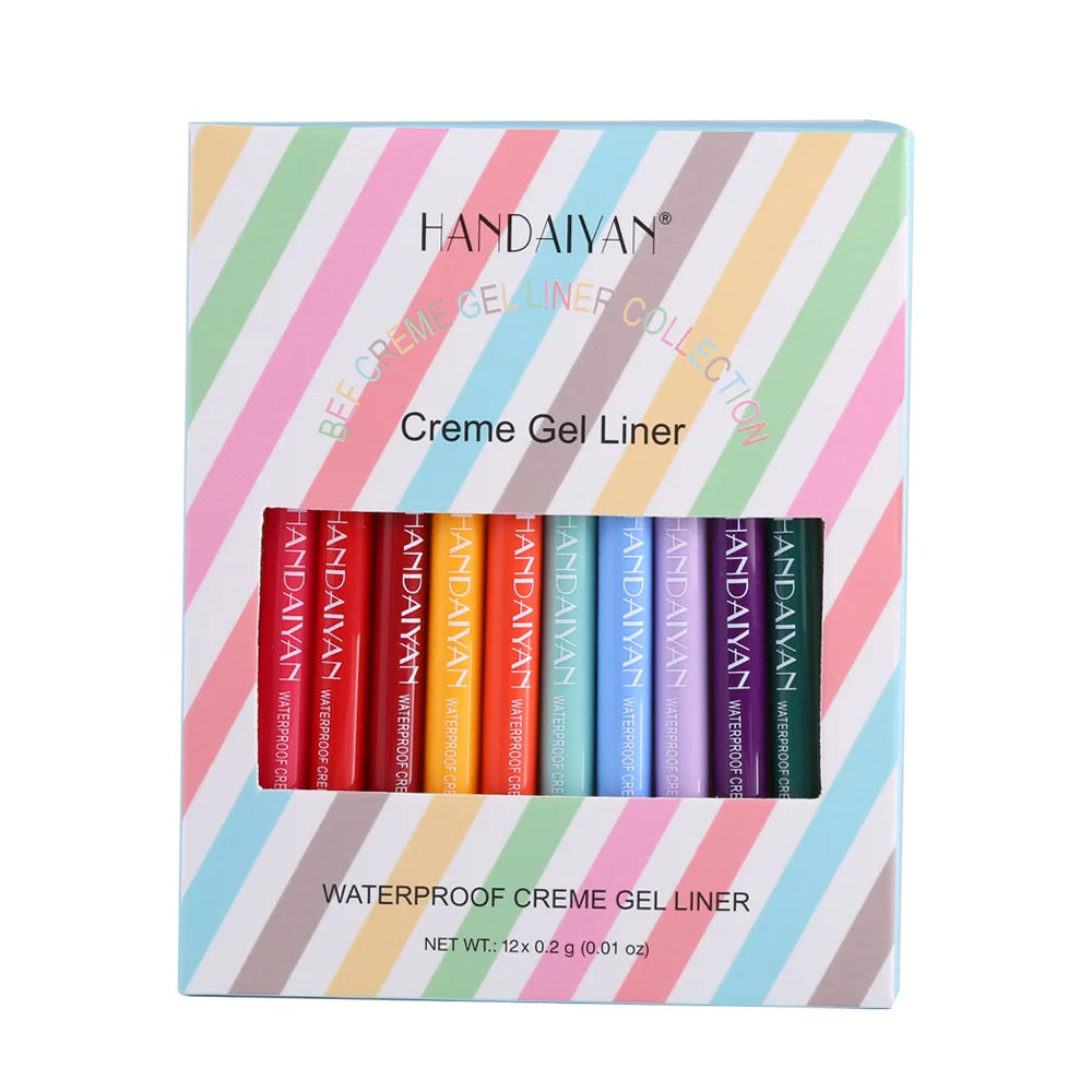 Waterproof Creamy Eyeliner Pencil Set Long Lasting Smooth Gel Professional Eye Makeup Vibrant Colors Kit