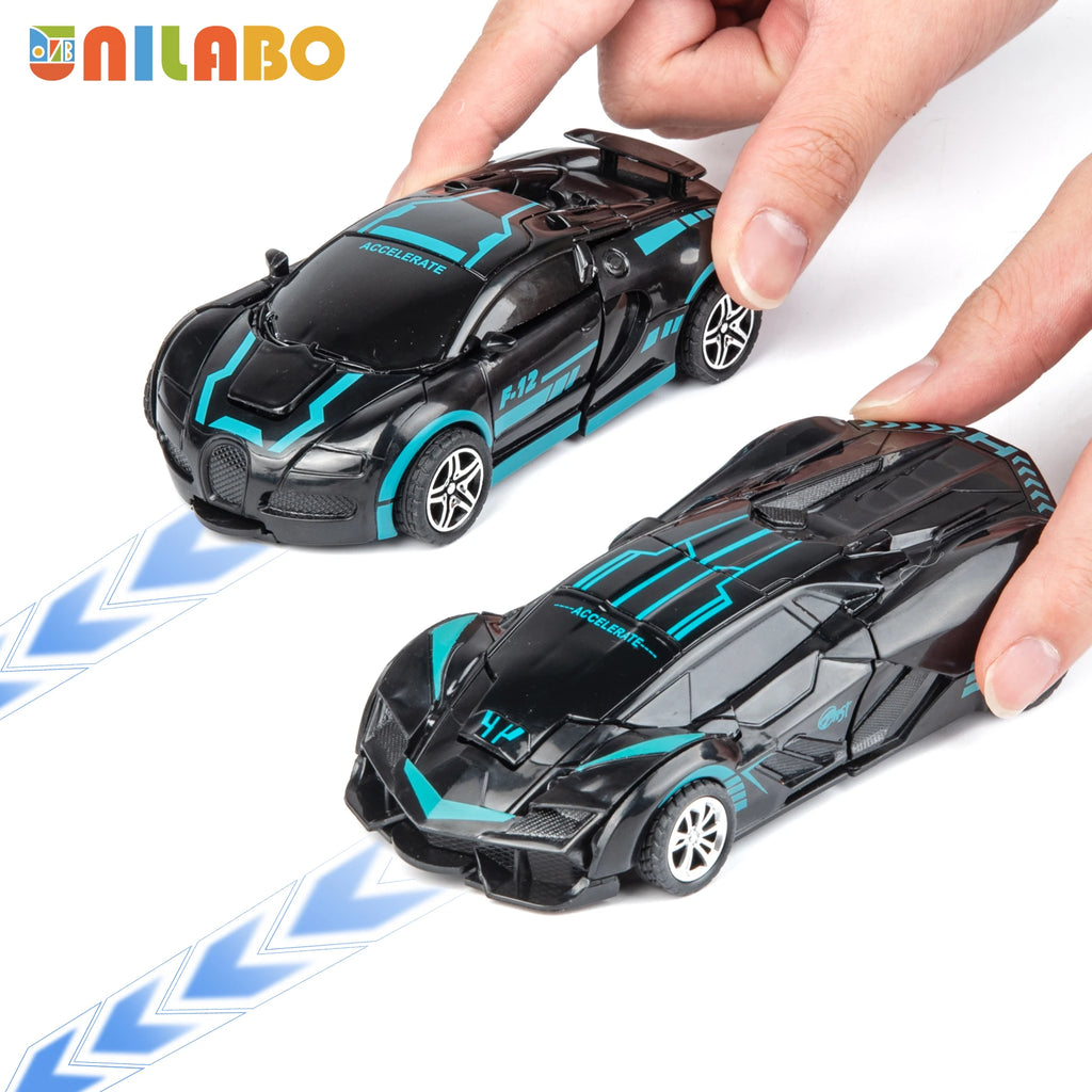 Transformable Robot Sports Car Toys, No Batteries, Educational Kids Gift, Colorful Model Vehicle for Play Learning