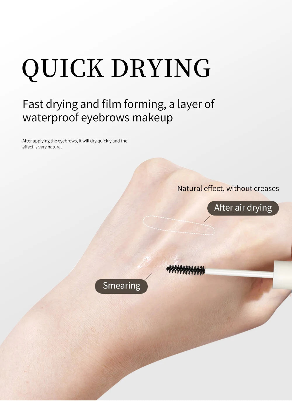 QIBEST Eyebrow Gel Styling Liquid Colorless Transparent Fixed Gel Waterproof Sweat-proof Eyebrow Repair Makeup Gel For Eyebrows