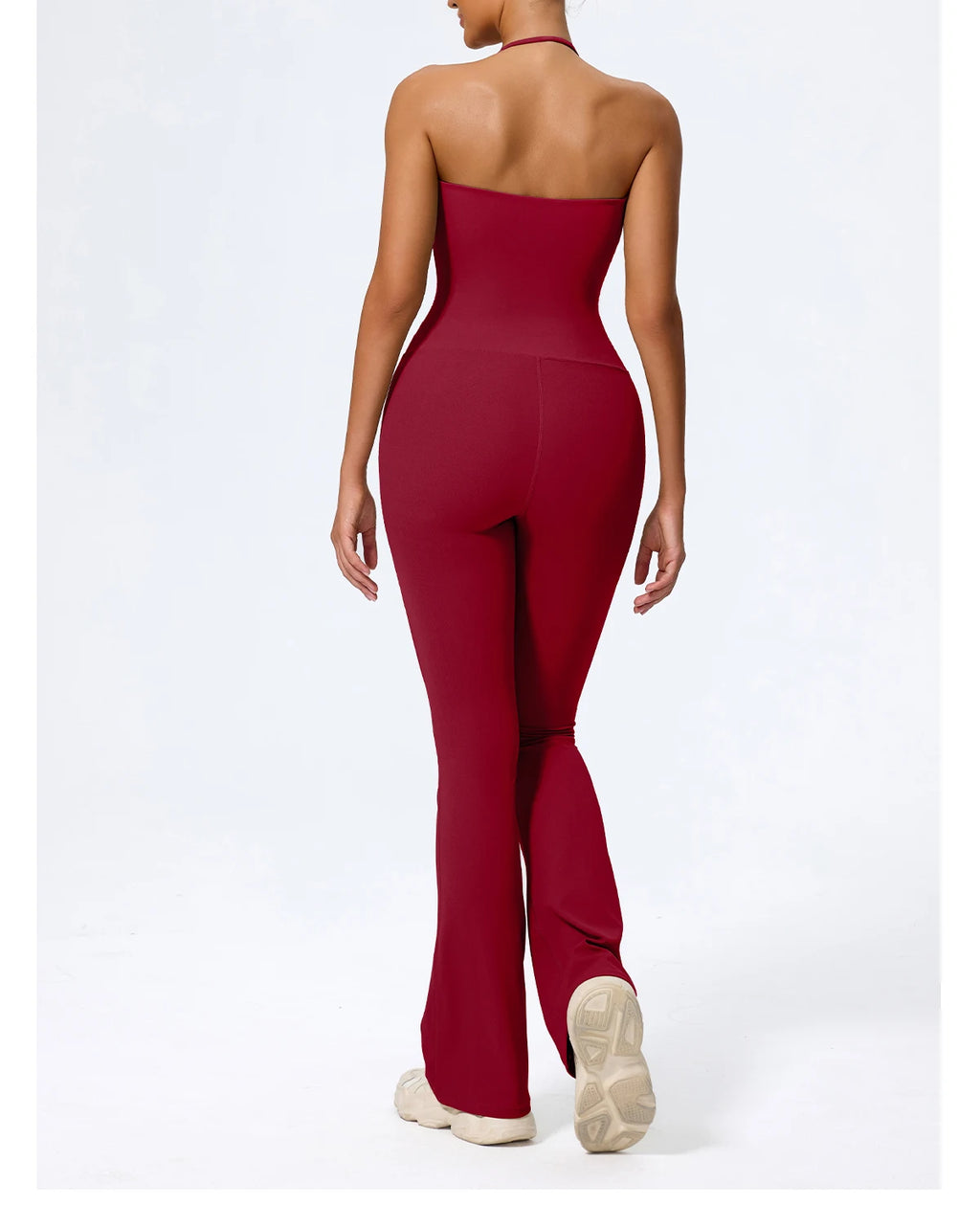 New Summer Women Sleeveless Yoga Jumpsuit Female Gym Flared Overalls Neck-hanging Backless Sportswear Sport Outfit For Woman