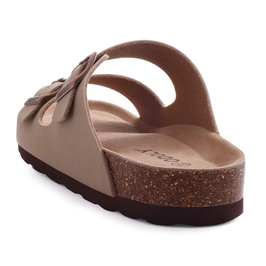 Bebealy Women's Cork Footbed Slide Men Sandal Summer Outdoor Sandals With Adjustable Buckle Beach Sandals Vacation Pool Sandals