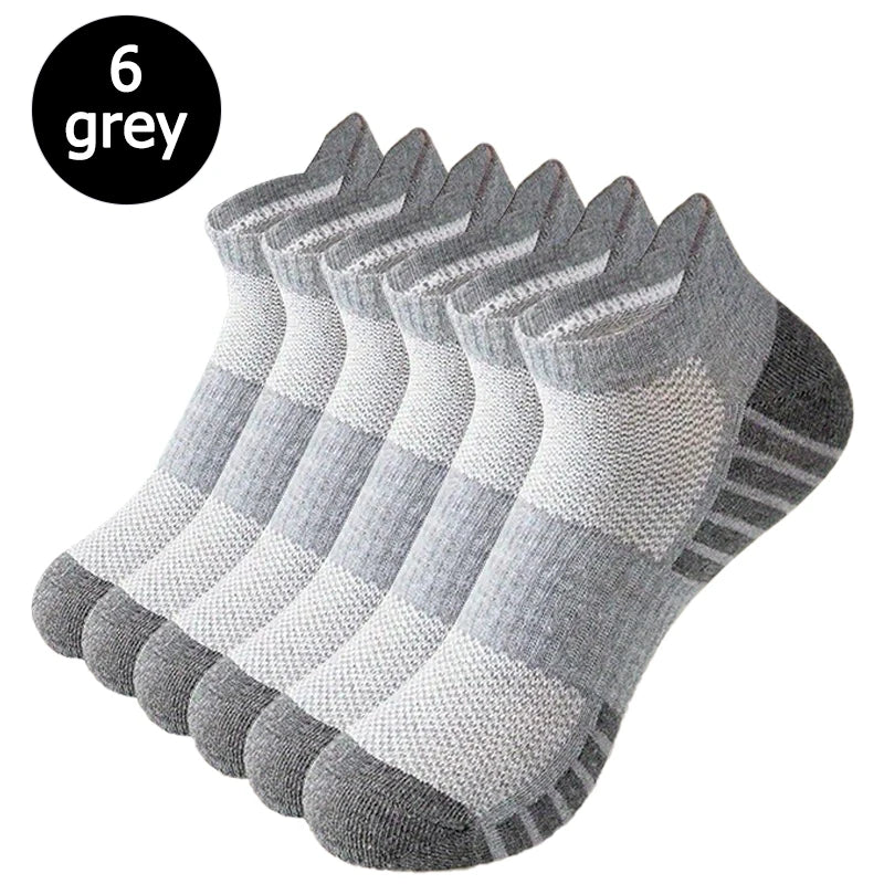 6/12 pairs of anti odor and sweat absorbing mesh breathable socks suitable for running outdoor sports men's and women's socks