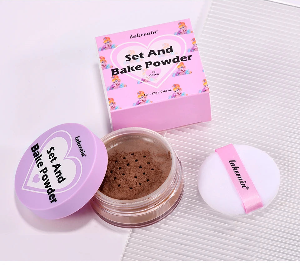 Loose Baking Setting Powder Long Lasting Oil Control Natural Face Matte Waterproof Brightening Loose Powder Makeup Cosmetics