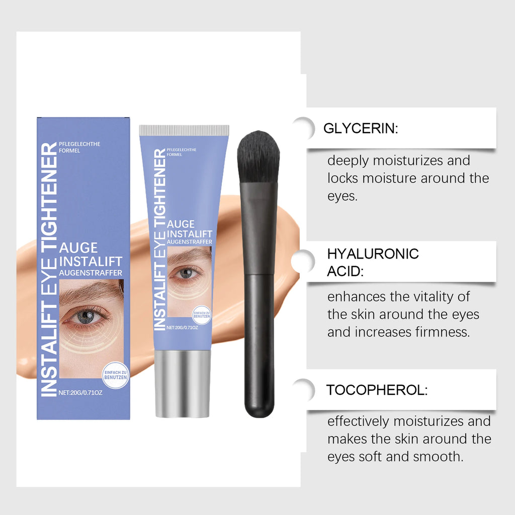 Temporary Tighten Eye Cream for Removal Eye Bags Anti Puffiness Dark Circles Removal Firming Increase Elasticity Massage EyeCare