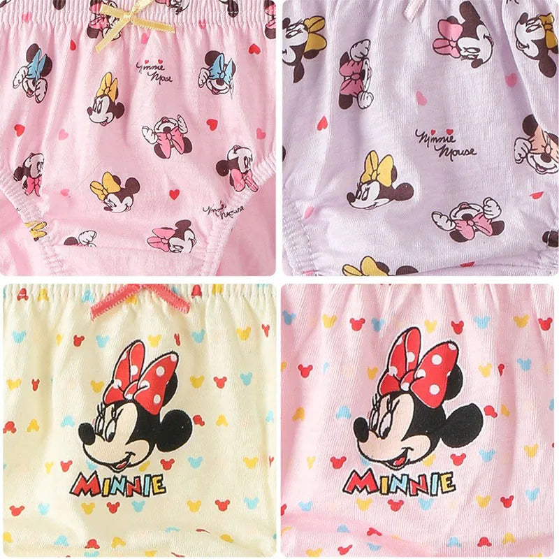 5 Packs/Box Children Underwear Mickey Cartoon Girls Panties Soft Cotton Kids Triangle Panty Breathable Girls Briefs Gift Box