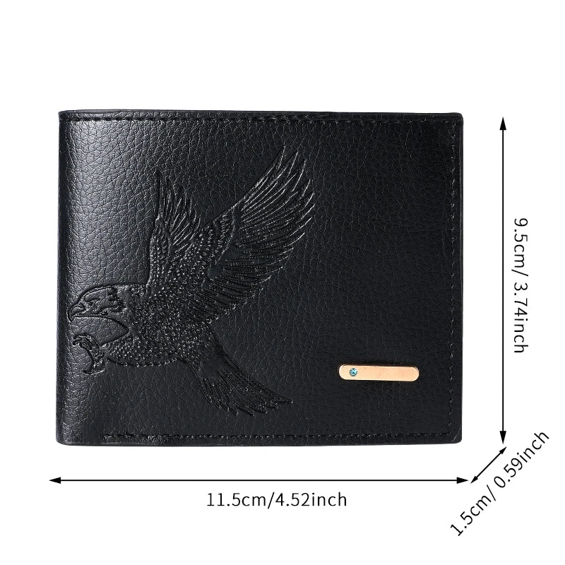 Short men's wallet thin 2024 new high-value eagle pattern student youth soft leather coin purse card package