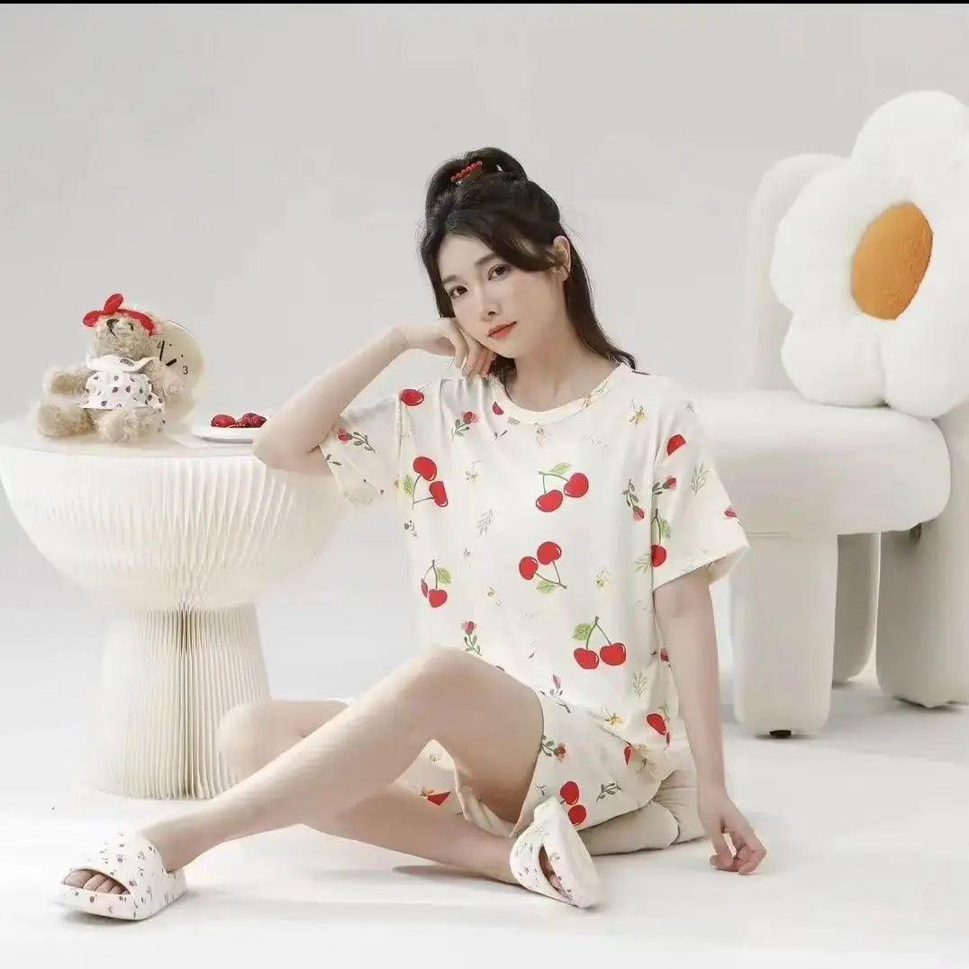 Sleepwear Set Women Short Pajamas for Women Women's Summer Pajamas Pajama Sets Pijama Woman Home Wear Panties Sleep Lounge