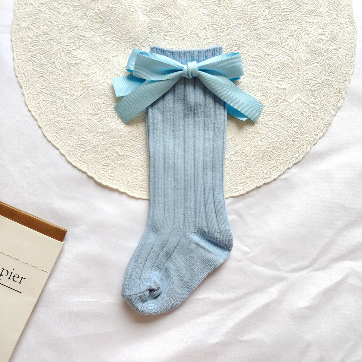 14 Colors Princess Girls Long Sock Big Bowknot Infant Baby Stockings Kids Cotton Sock Knee High Breathable Soft Children Socken