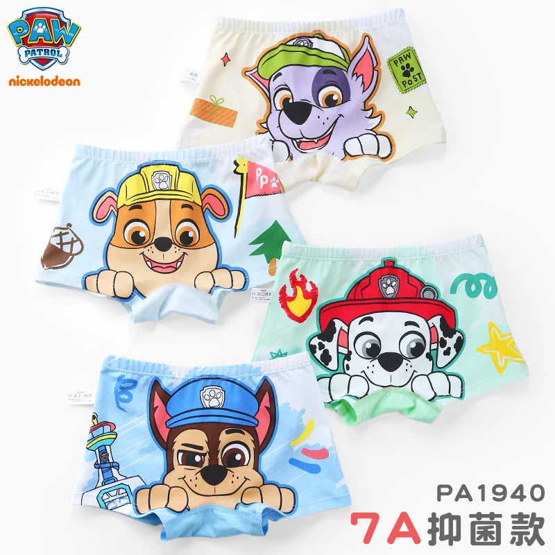 4Pcs/Lot 100% Genuine Paw Patrol Boys Underwears Cotton Children Panties Cartoon Kids Underpants Breathable Briefs for Boy