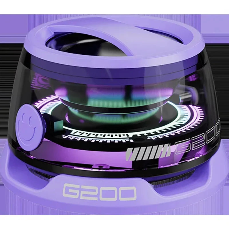 Mini Travel Stereo Speaker Outdoor Magnetic Bluetooth Speaker Wireless Portable with RGB Color Light and Phone Holder for IOS