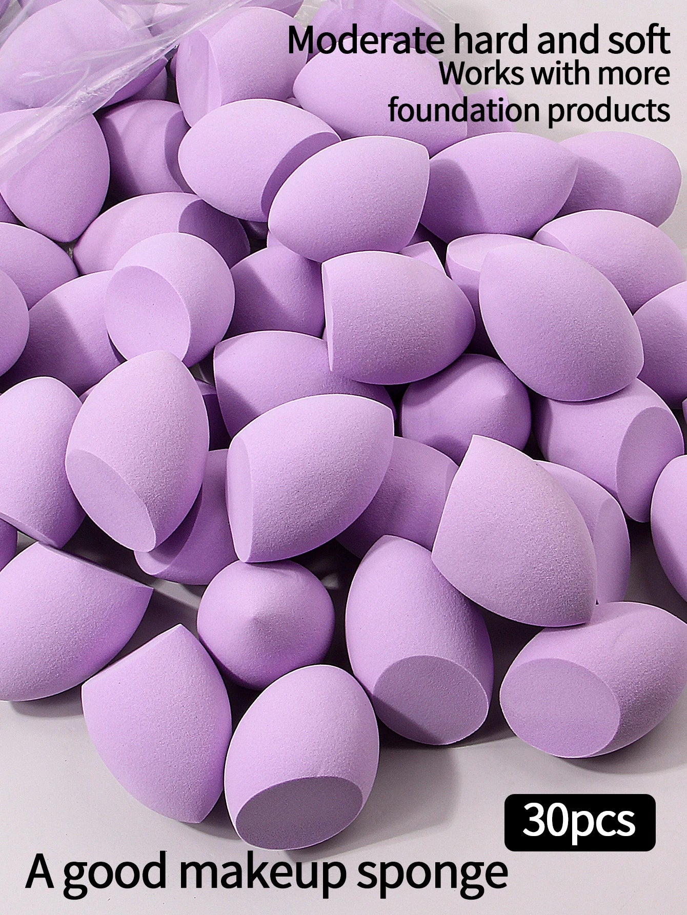 30pcs Powder Blending Makeup Sponge Beauty Egg Set  For Liquid Cream And Powder, Multicolor Without Latex Suitable For All