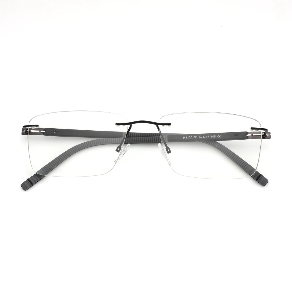 ZENOTTIC High-quality Rimless Rectangle Prescription Glasses Anti Blue Light/Photochromic Optical Eyeglasses For Men