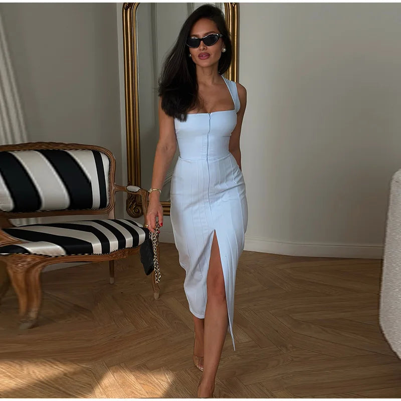 Elegant Floral Printed Mini Dress With Belt Women Square Neck Sleeveless Slim Summer Dresses Lady New Casual Daily Robe 2026