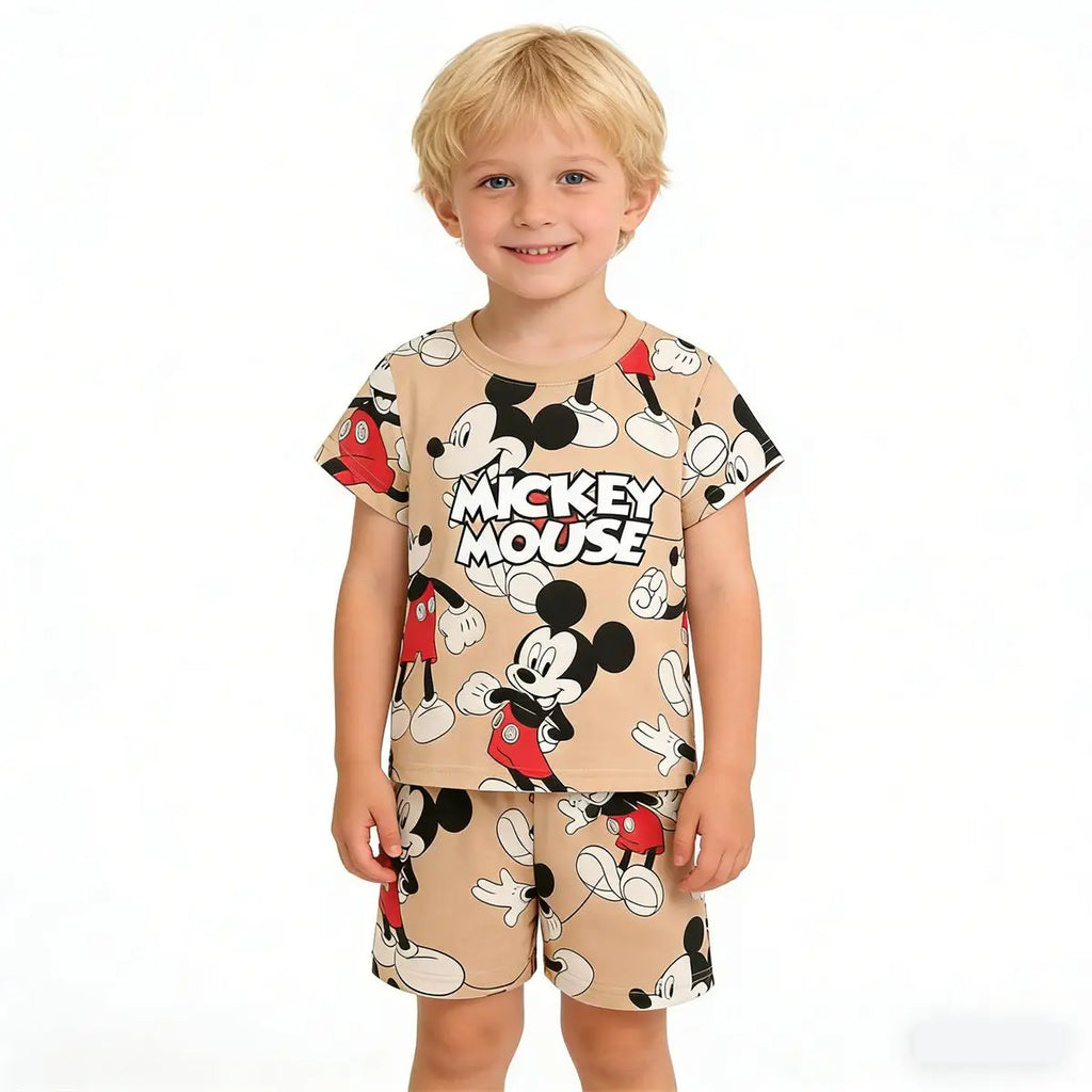Baby Boys Girls Cartoon Tees Loose Shorts Two Piece Set 2026 Summer Child's Short-sleeved Tracksuits Cute T-shirt+Shorts Wear