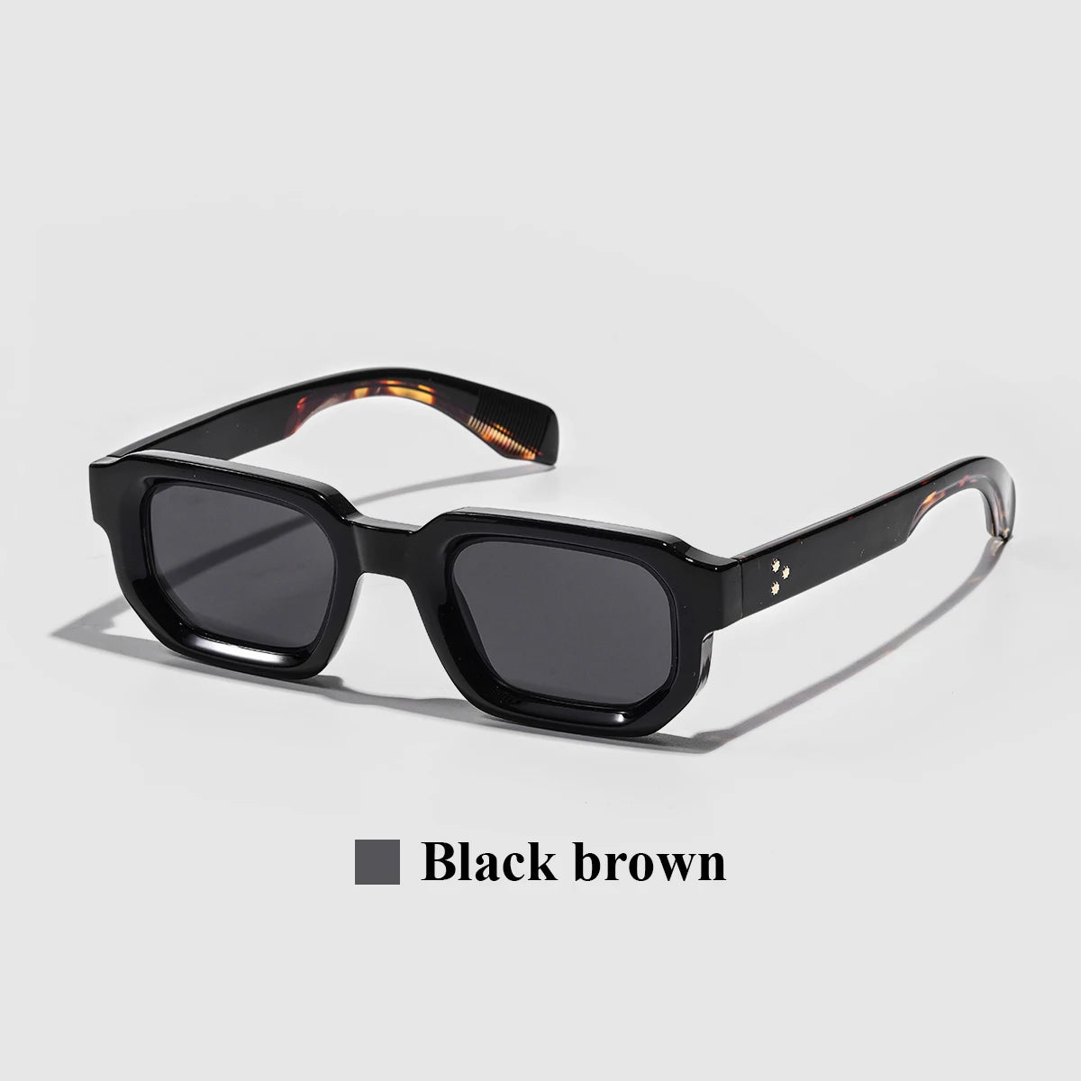 Ruiao Men Vintage Rectangle Frame Sunglasses Fashion Retro Sun Glasses Luxury Brand Design UV400 Shades Eyewear Women Sun Glasse