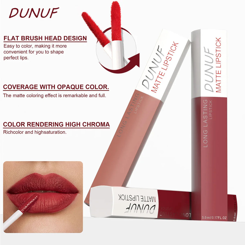 Matte Liquid Lipstick Set 8 Pieces Waterproof Non Transfer Lip Glaze Long Wearing Smudge Proof Lip Gloss