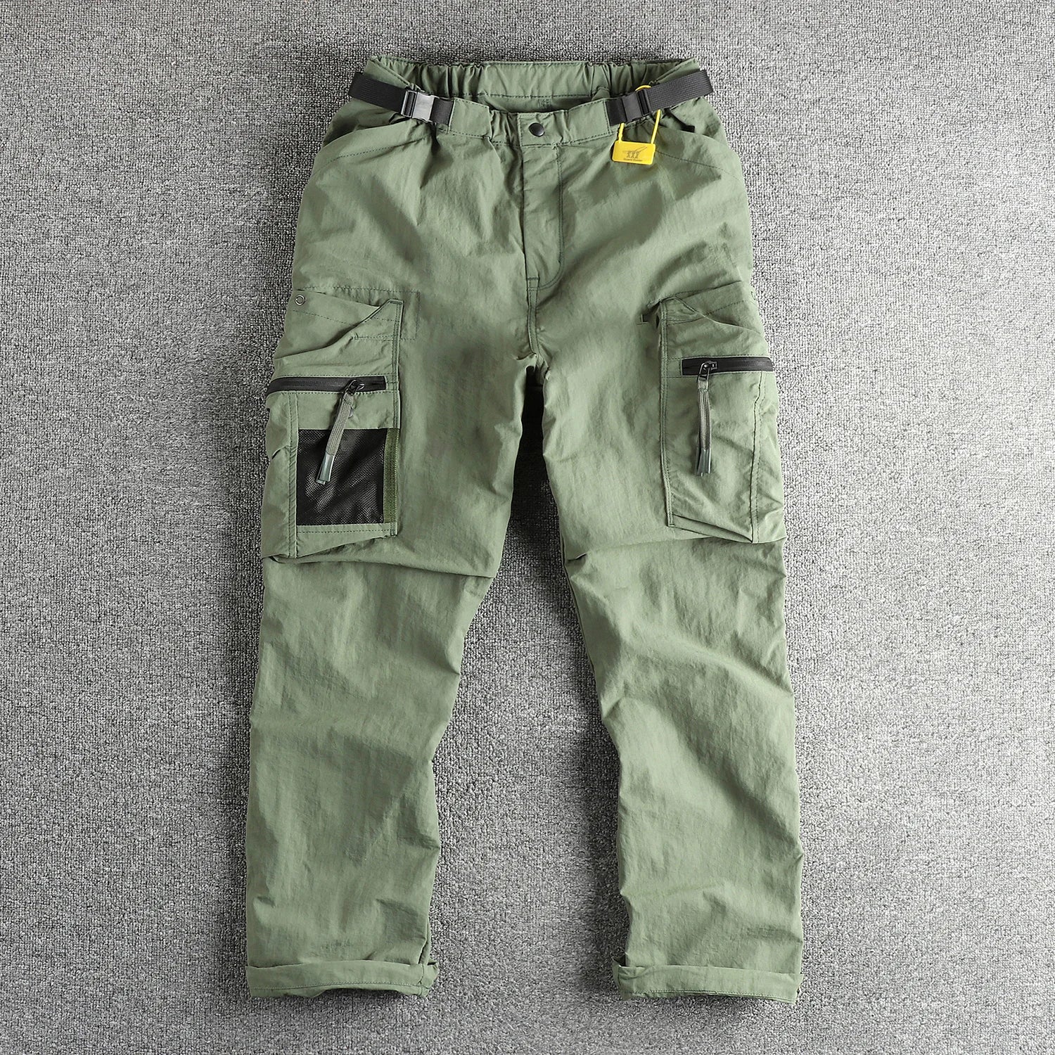 2025 New Japanese Loose Straight Outdoor Paratrooper Assault Pants Men's Functional Pocket Casual Trouser with Belt for Cityboy