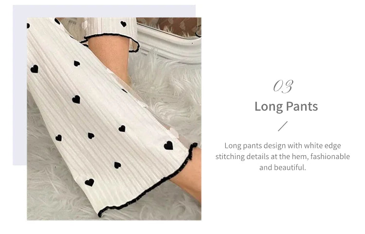 Women's Sleepwear & Loungewear Heart Print Contrast Lace Pajamas Pj Set Summer Sleevelss Cami Top & Elastic Pants Pyjama 2 Piece