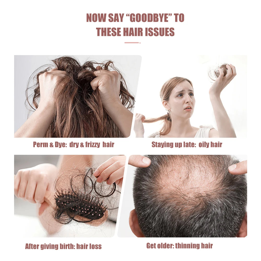 Electric Hair Growth Comb Oil Applicator Red Blue LED Vibration Head Massage Brush Comb EMS Stimulates Scalp Anti-Hair Loss