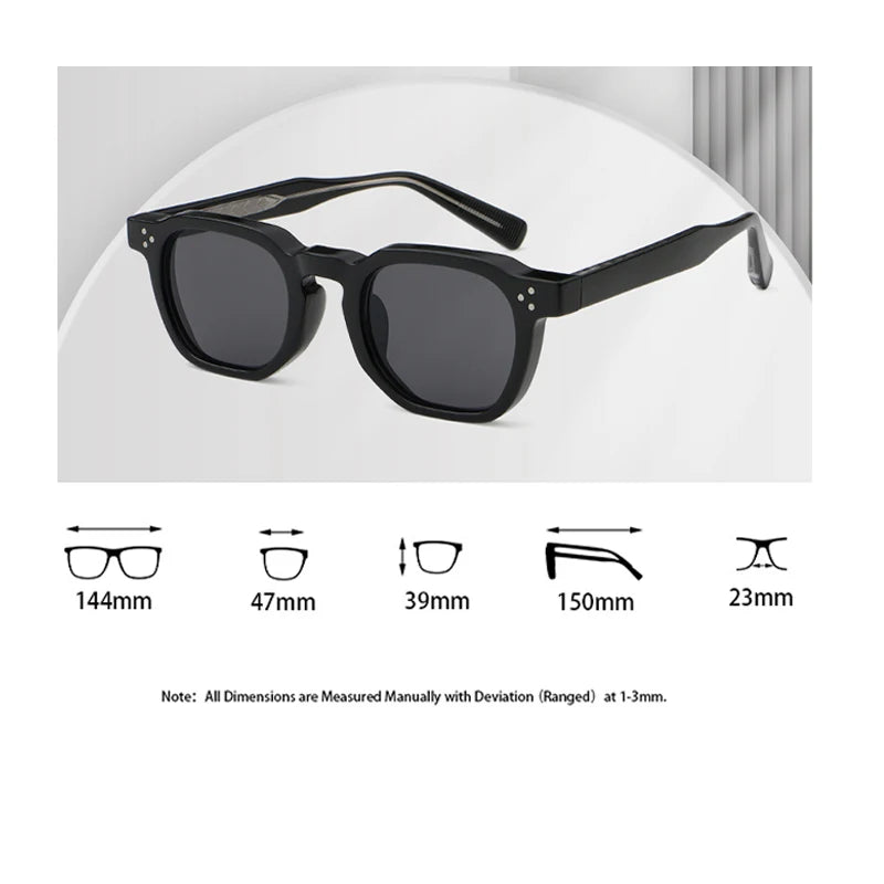 HBK New Square Vintage Sunglasses Men Square Fashion Punk Sun Glasses for Women Outdoor Travel Driving Beach Eyewear UV400