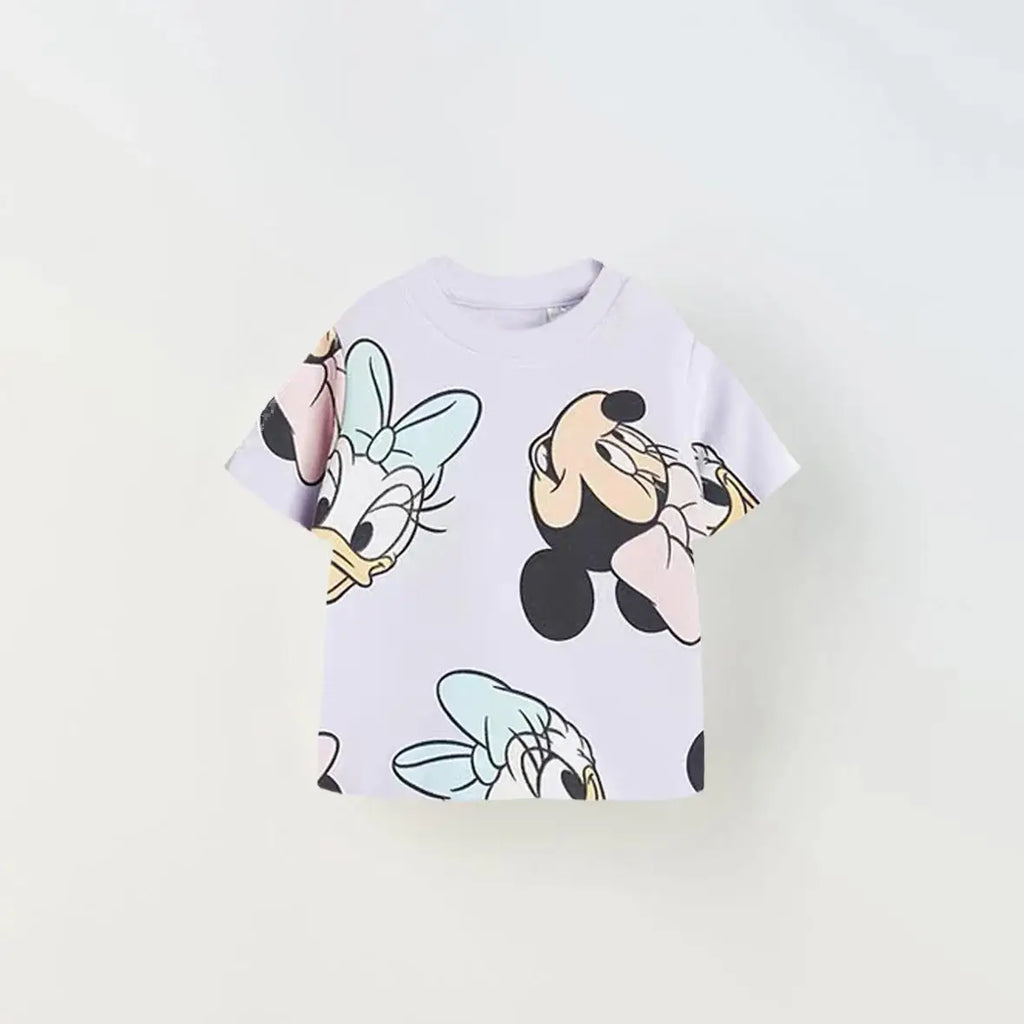 Cute T-shirt Printing Tees For 0-7Age Child New Short Sleeve Summer Clothing Cartoon Fashion Versatile Base Shirt Toddler Wear