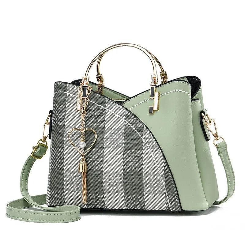 Fashionable handbag Korean color-blocking large capacity women's bag fashionable one-shoulder crossbody bag bucket bag