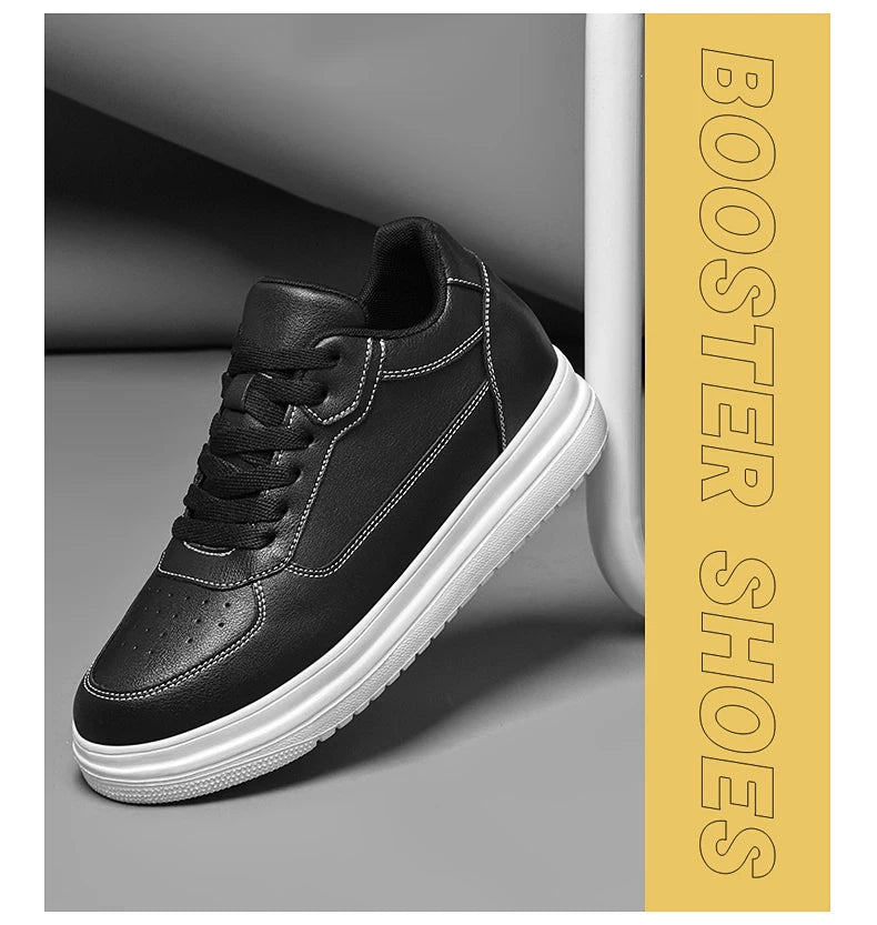 New Invisible Height-increasing Shoes for Men, 6CM-8CM-10CM Sports Shoes,White Leather Sports Shoes for Men,Enlarged Sizes 36-46