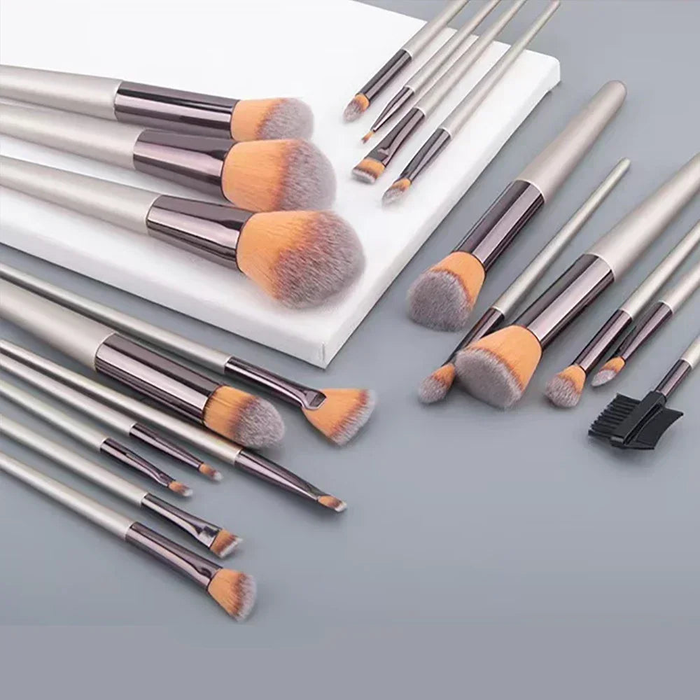 20/40Pcs Makeup Brushes and Sponges Set, Brown Makeup Puff, Beauty Egg, Headband, Wristband Remover Kit, Makeup Tool, Gift,