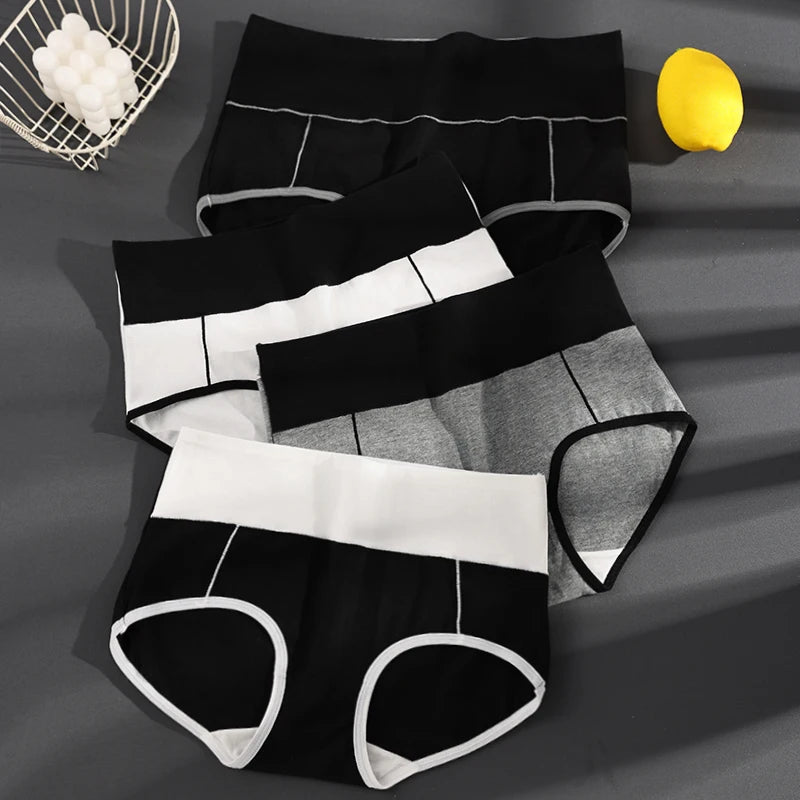 4Pcs Plus Size M-5XL Panties Women Cotton High Waist Slimming Underwear Seamless Girls Briefs Sexy Female Breathable Lingerie