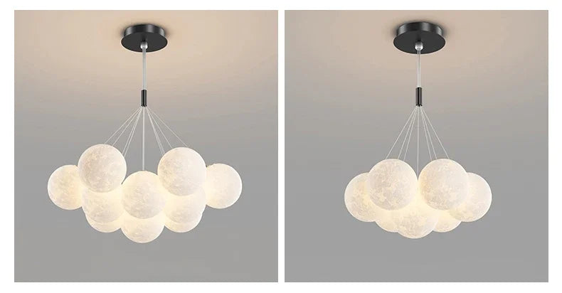 Modern Minimalist LED Ceiling Pendant Lamps Design Cream Ball Chandelier Light Home Decor for Living Dinning Room Bedroom Indoor