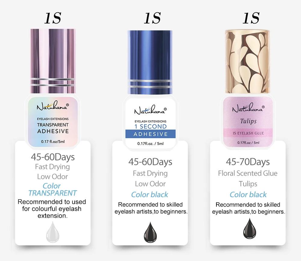 Professional 5ml 0.3S 0.5S 1S 2S 3S Eyelash Glue Fast Drying Strong False Eye Lash Extension Glue Adhesive