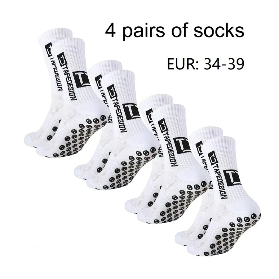 1/4/6 parirs of size 36-40 Children's and Women TC mid tube glued football non slip socks for sports training and competition