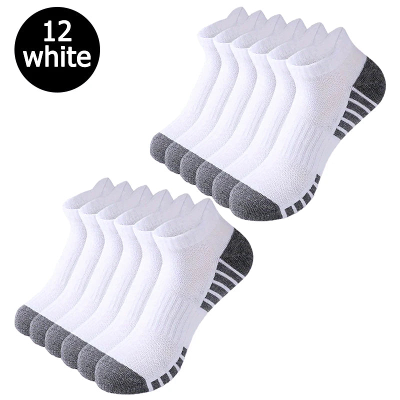 6/12 pairs of anti odor and sweat absorbing mesh breathable socks suitable for running outdoor sports men's and women's socks