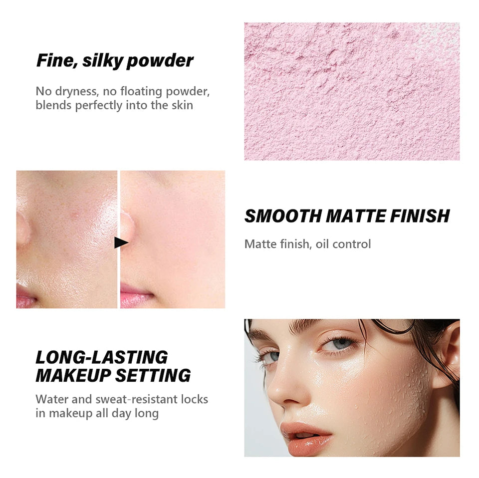 Loose Baking Setting Powder Long Lasting Oil Control Natural Face Matte Waterproof Brightening Loose Powder Makeup Cosmetics