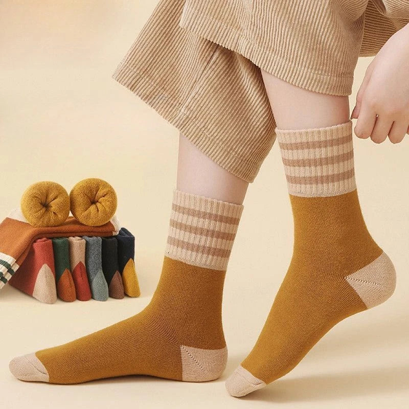 10 pairs of winter warm socks with cold resistant warm retro sweat absorbing odor proof mid tube socks for winter