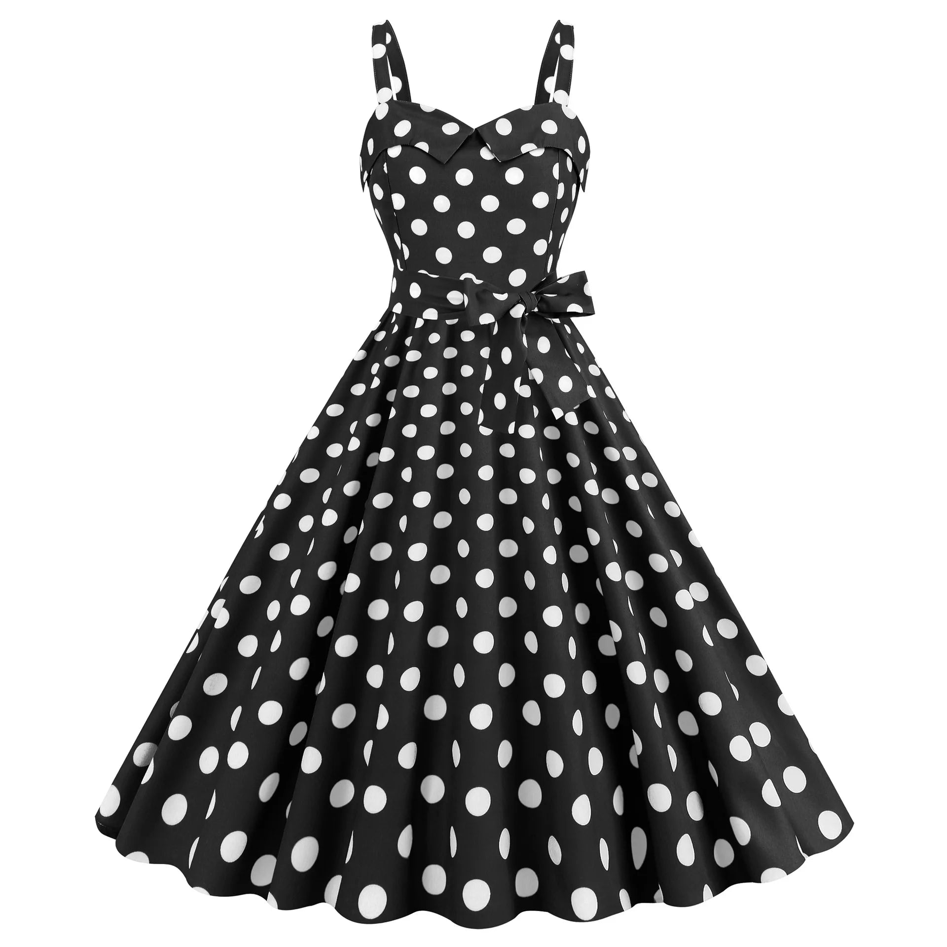 Elegant Women Pink Polka Dot Dress Summer Robe Hepburn 1950s 60s Vintage Sexy Halter Rockabilly Retro Party Dresses 2026 Vestido