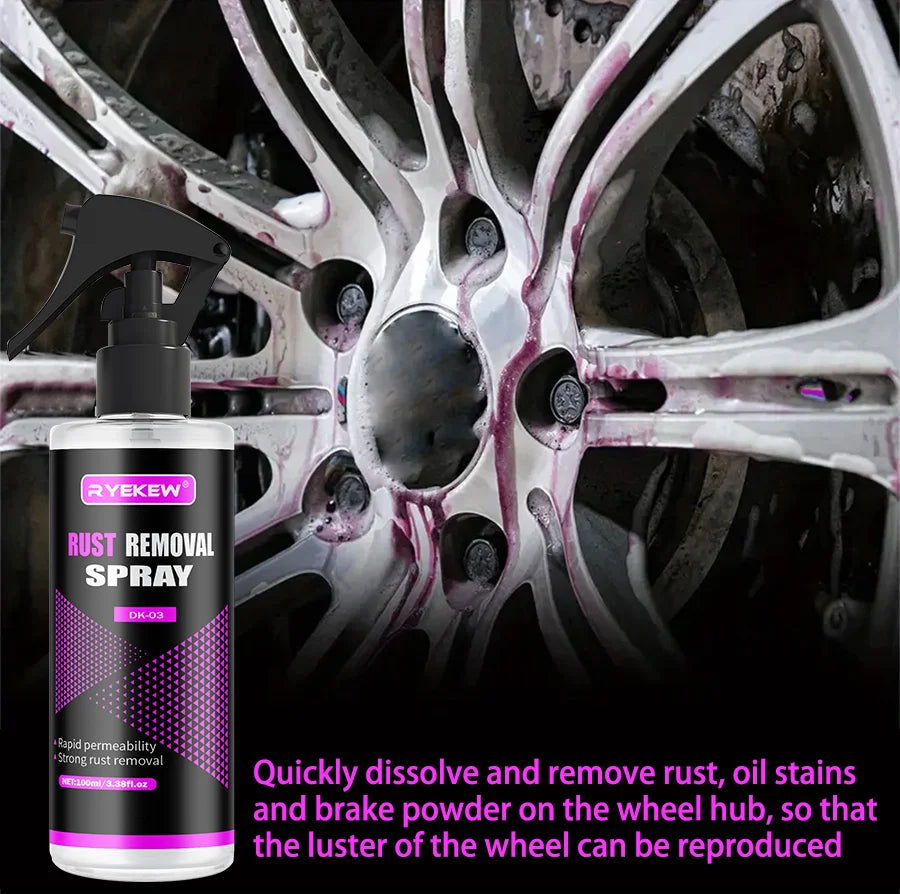 Car Wheels Rim Cleaner Multi Purpose Rust Remover Brake Paint Protect Metal Dust Iron Powder Remover Car Care Chrome Spray