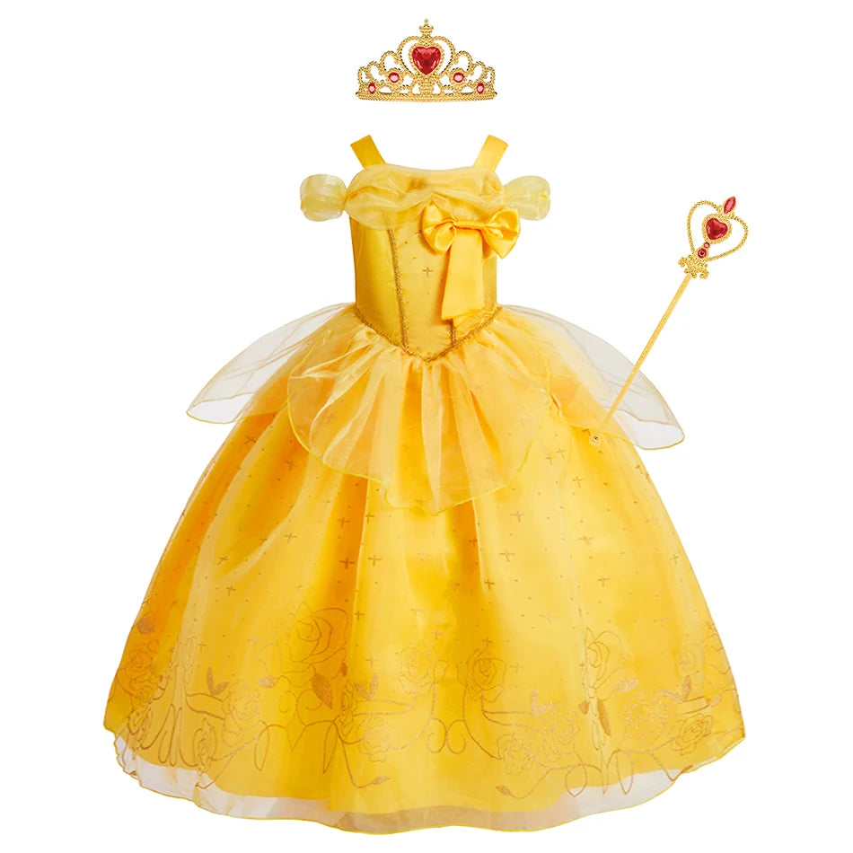 Little Girls Children Sleeveless Pink Dresses Children Summer Clothing Kids Princess Carnival Christmas Luxury Cosplay Dresses