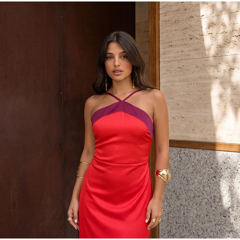 Solid Color Strapless Ribbon Women Summer Dress Sexy Sleeveless Backless High Waist Slim Maxi Vestidos 2026 Lady Vacation Outfit