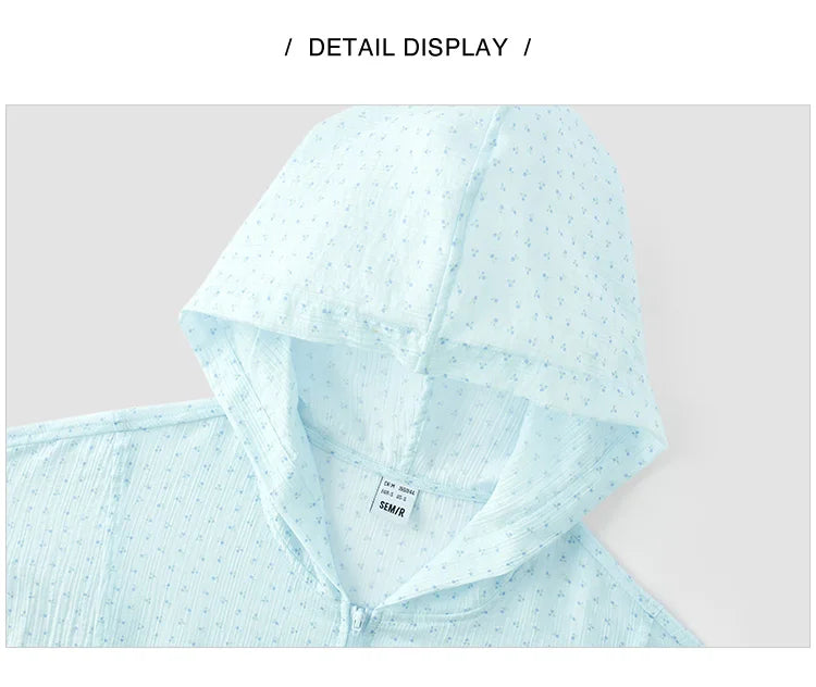 Semir Jacket Women Floral Print Girly 2025 New Summer Oversize Hooded Jacket Sweet for Casual and Trendy Outfits