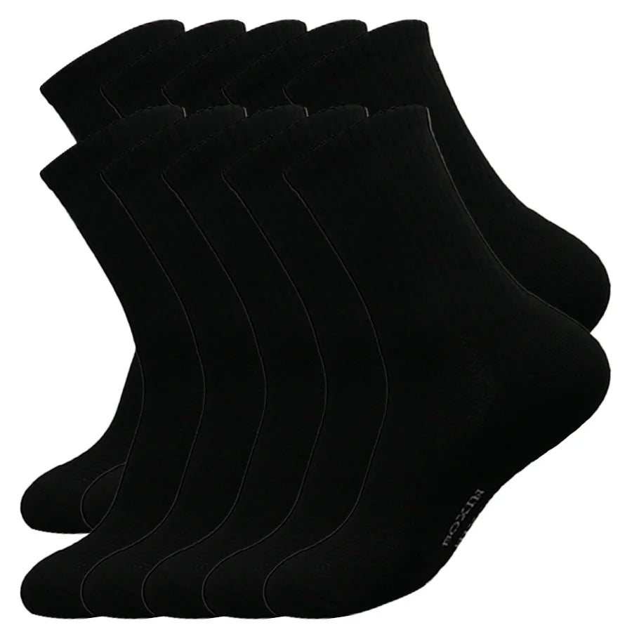 5/10/20 Pairs New Cool Men Black White Warm Socks Set Autumn Winter Male Solid Color Sport Short Socks For Men Dropshipping