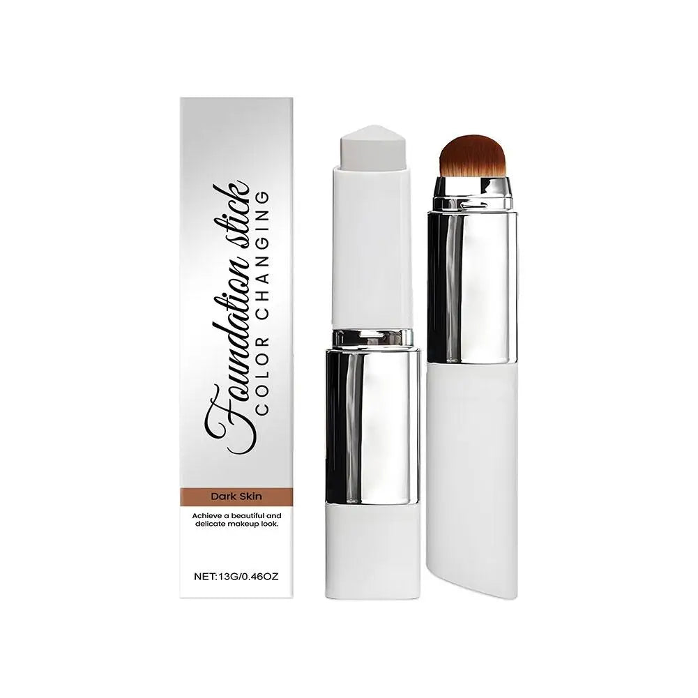Lightweight Korean Changing Foundation Stick Hydrating Non-Sticky 20H Long-Wear Brightening Built-in Brush for All Skin Types