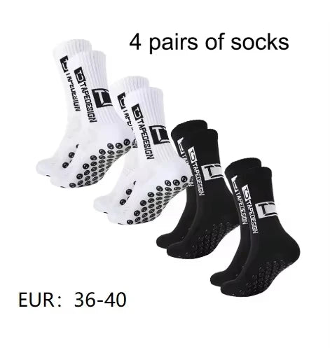 1/4/6 parirs of size 36-40 Children's and Women TC mid tube glued football non slip socks for sports training and competition